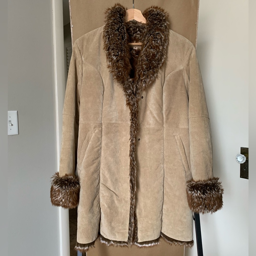 Wilson’s Leather Suede Faux Fur Boho Coat